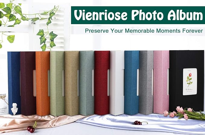 Vienrose 4x6 Photo Album,300 Pockets,Linen Cover with Window,Sky Blue | Linen Hardcover, Slip In Photo Book, Family Memory Album, Travel Keepsake - Image 7