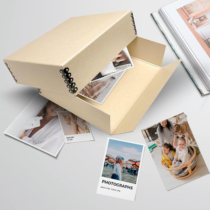 Lineco Museum Archival Storage Box, Drop Front, 8.75x10.75x3 in, Tan | Acid-Free with Metal Edge, Preserves Picture Longevity, Organize Photos, Newspapers, Prints, Documents, Crafts, DIY - Image 9