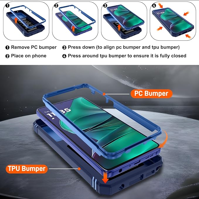Gritup for Motorola Moto G Stylus 5G 2026 Case: G Stylus 5G 2025 Case with Screen Protector*2 [Magnetic Stand] [Slide Camera Cover] Shock Proof Military-Grade para G Stylus-5G-2025 Blue - Image 3