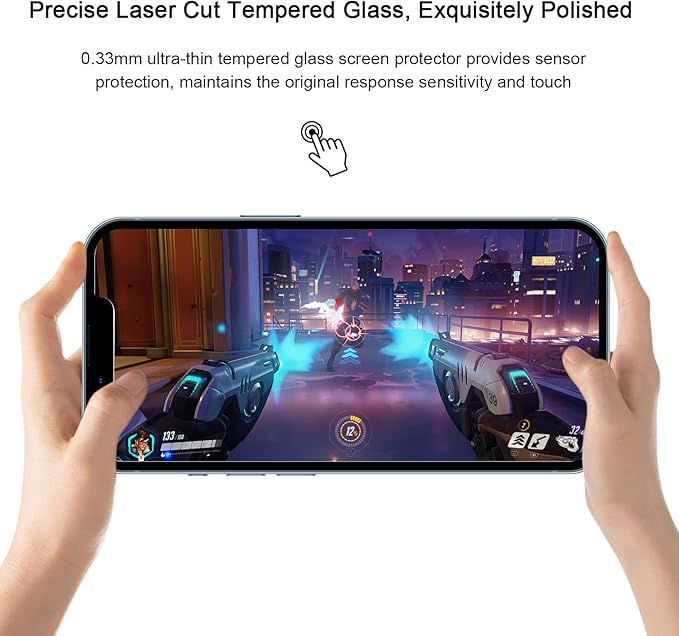 SIBEITU Screen Protector for iPhone 15 Pro Max 6.7 Inch Tempered Glass | 3 Pack Screen + 3 Pack Camera Lens Protector, HD Clear 9H Hardness, Scratch Resistant, Sensor Protection, Case Friendly - Image 7
