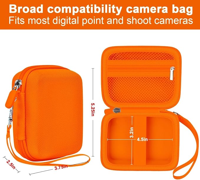 ALKOO Digital Camera Case for CAMKORY, Camera Pouch for KODAK Pixpro -Orange - Image 3