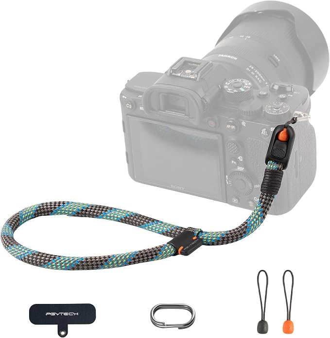 PGYTECH Rope Camera Wrist Strap Slim Outdoor Style, Quick Release | Adjustable Camera Hand Strap for Sony/Nikon/Canon Compact Camera/Mirrorless/Phone, Holds 55.1lb, Anti-Drop, Aurora Blue by PGYTECH-US
