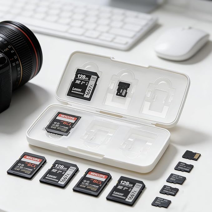 SD Card Holder Case, 6 Slots Memory Card Carrying Storage Box for SD and MicroSD Cards, Compact and Portable - Image 7