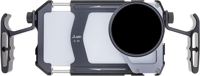 Universal Phone Cage Video Kit Stabilizer W/Handles + 67mm Thread Filter Adapter Rig for iPhone 17 16 15 14 Pro Max Samsung Cell Phone Vlog Live Stream Filmmaking, with Cold Shoe Tripod Mount by JLWIN
