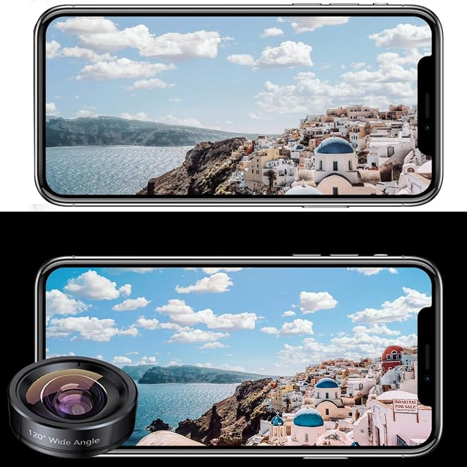 KEYWING 3in1 Phone Camera Lens Kit Fisheye+Wide Angle+Macro Lens for iPhone | 198° Fish Eye Lens + 120° Super Wide-Angle Lens + 20x Macro Lens for iPhone 6 7 8 X Pro Samsung Android Smartphone - Image 3