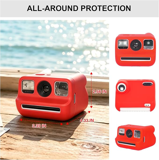 Silicone Case for Polaroid Go/Go Gen 2 Instant Print Camera, Red | Protective Cover for Polaroid Go, Soft Silicone Case, Travel Cover Storage Bag, Wrist Strap, All-Round Protection, No Camera - Image 4