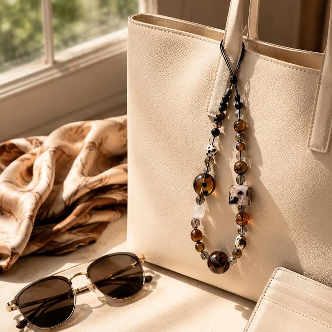 Cute Beaded Camera Wrist Strap for Phone, Digital Camera Charm Lanyard, Pearl Beaded Chain for Bag Keychain Gift - Image 3