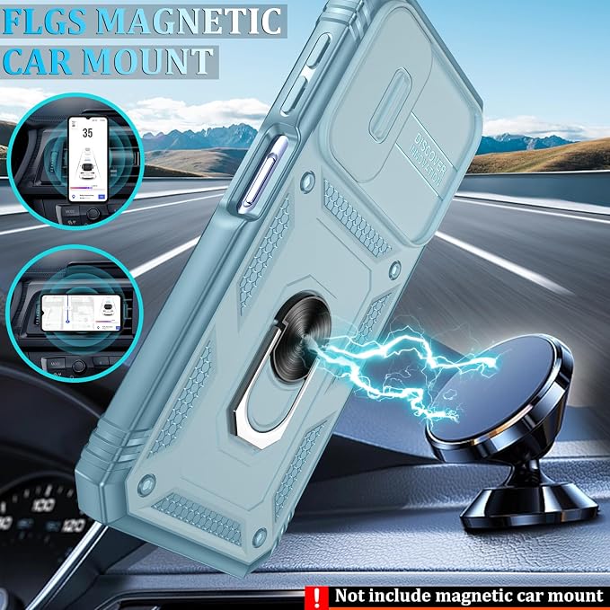 Fit for Samsung Galaxy A25 5G Phone Case with 2PCS Screen Protector, Build in 360° Rotating Ring Kickstand, Military Grade Protective Case for Samsung A25 Case Phone, Green - Image 5