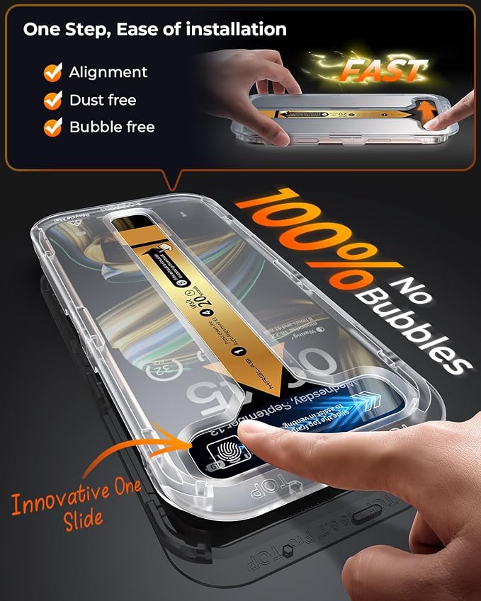 MRGLAS 4-Pack TOP 9H+ Glass for iPhone 16 Pro Privacy Screen Protector | [Auto Alignment Kit] [10X Military Protection, 100% Anti Spy] UNBREAK Tempered Glass 6.3 inch Longest Durable Case-Friendly - Image 2