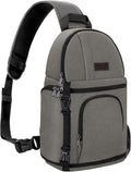 MOSISO Camera Sling Bag, DSLR/SLR/Mirrorless Camera Case Camera Backpack | Shockproof Photography Bag with Tripod Holder&Removable Modular Inserts Compatible with Canon/Nikon/Sony/Fuji, Gray by MOSISO