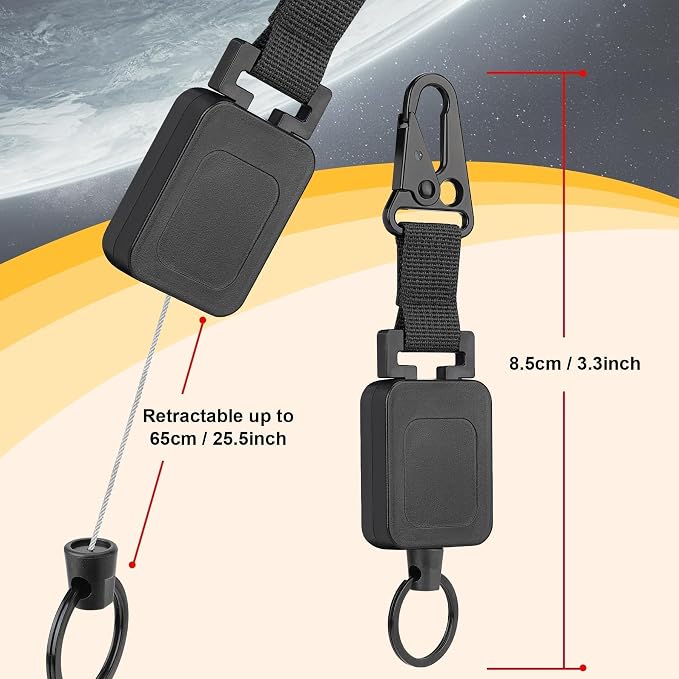 fantaseal 2-Pack Retractable Steel Rope CB Mic Hanger Holder Microphone Car Mount Lanyard Hook Mounting Kit-Rectangle - Image 5