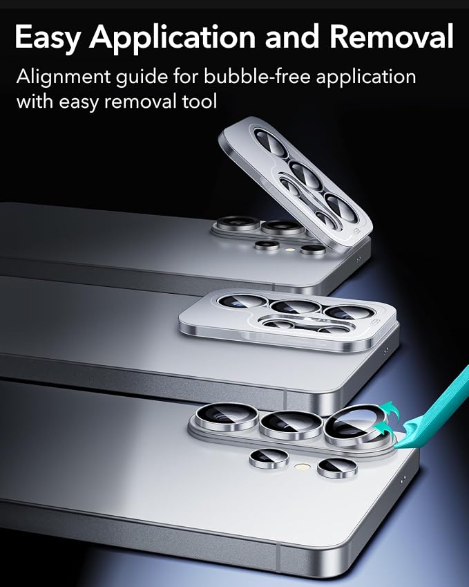 ESR for Samsung Galaxy S26 Ultra Camera Lens Protector, 1 Pack, Silver | Individual Camera Cover, 9H Tempered Glass, Original Camera Clarity, Scratch-Resistant, Case Friendly - Image 7