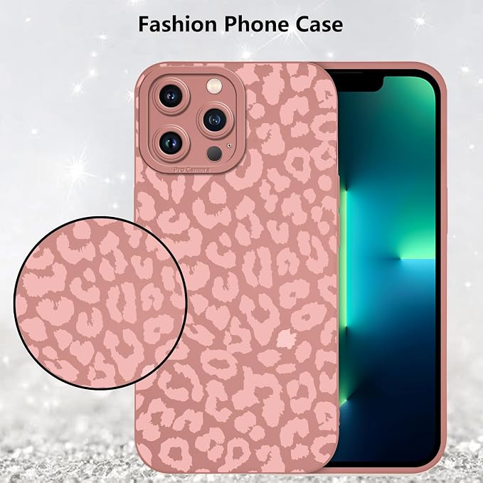 Cute Pink Cheetah Print Phone Case for iPhone 13 Pro Max 6.7" | Aesthetic Leopard Pattern Design Cover Full Camera Lens Protective Shockproof Soft Slim TPU Funda for Women Girls - Image 6