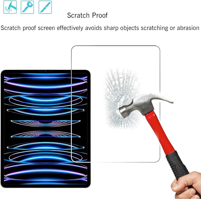 Ailun Screen Protector + Camera Lens Protector for iPad Pro 11 inch | 3+2 Pack, 2022/2021/2020 (4th/3rd/2nd Generation), Tempered Glass, Face ID & Apple Pencil & Case Compatible - Image 6