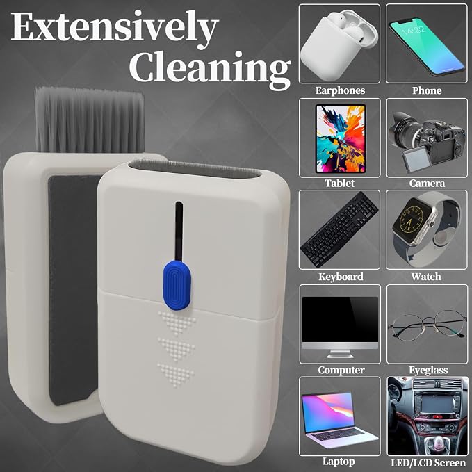 Headphone Earbud Cleaning Brush Pen for Airpod Pro 2, Hatstart Laptop Computer pc Keyboard Gaming Cleaner Accessories Kit for iPhone iPad Airpod MacBook, Phone Tablet Screen Clean as Cool Desk Gadget - Image 3