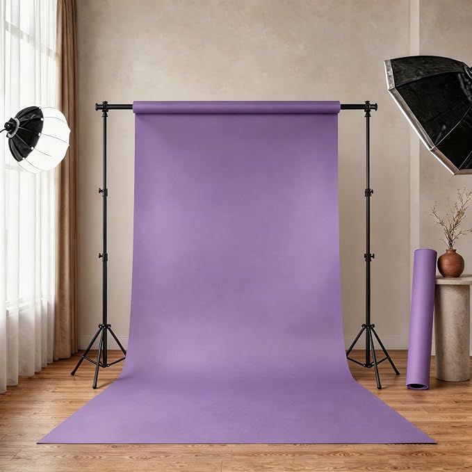 Purple Photo Backdrop Paper, Seamless Backdrop 53" x16.4' | Heavyweight matte backdrop paper with non-reflective surface for portraits, videos, product photos and studio photography. - Image 2