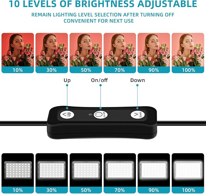 LED Video Light Kit 2Pcs, Hagibis Studio Lights 18 Color Filters for Photography Lighting with Adjustable Tripod Stand Streaming Lights for Photo Camera Recording Computer Zoom Stream TikTok YouTube - Image 4