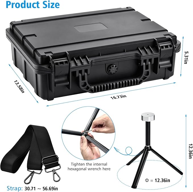 Starlink Mini Hard Case Set with Starlink Mini Tripod Stand Waterproof anti fall Portable Carrying Case for Starlink Mi ni Dish and Accessories Ideal for Travel and Camping - Image 3