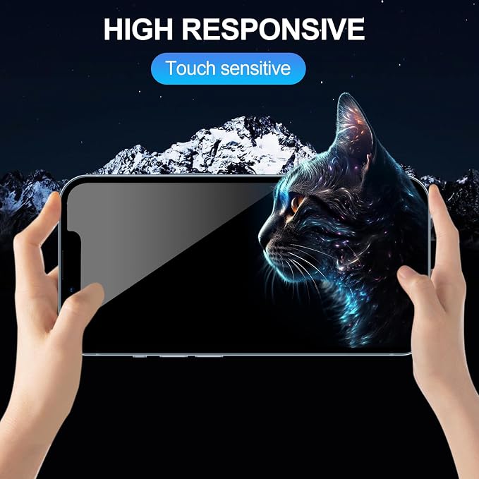 2 Pack Privacy Screen Protector for iPhone 15, 6.1 Inch | Tempered Glass Film, Full Screen, Anti-Spy, Bubble Free, Case Friendly - Image 5