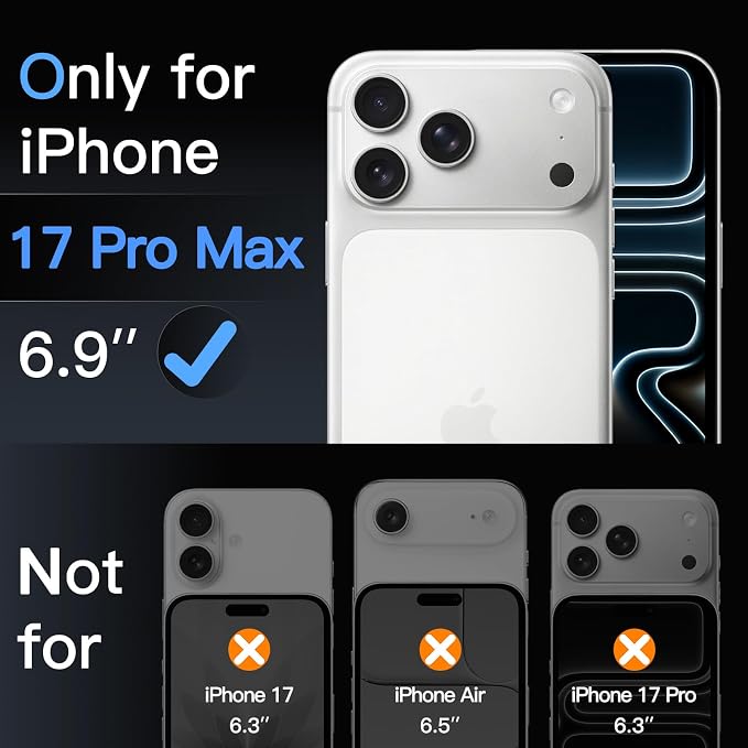 JETech Screen Protector for iPhone 17 Pro Max, 2+2 Pack | with Camera Lens Protector, HD Clear Tempered Glass, Anti-Scratch Protection, Easy Installation Tool - Image 2