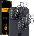 for 6 Pack iPhone 15 / iPhone 15 Plus Camera Lens Protector [Drop Protection] [Case Friendly] [Easy Installation] 9H Tempered Glass Camera Screen Protector Cover Accessories, CD Black by Beuxece