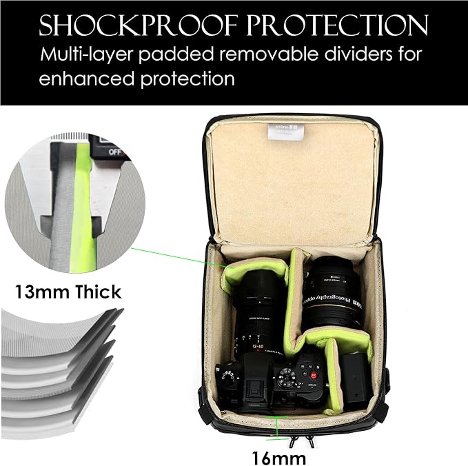 Mini SLR Camera Insert Bag,Shockproof &Pressure-proof Dual Opening Camera Lens Cube Case Bag,Digital DSLR Mirrorless Cameras Accessories Storage Pouch Compatible for Canon,Sony,Fuji (XXS Gray) - Image 3