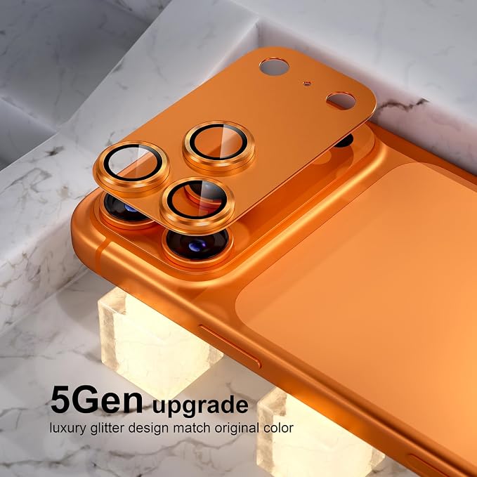 Choiche for iPhone 17 Pro Camera Lens Protector, Orange | Metal Camera Cover with 9H Tempered Glass Lens Screen Protector Accessories, Strong Adsorption, Case-Friendly, 6.3-inch - Image 7