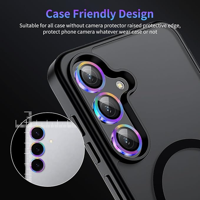 Camera Lens Protector for Samsung Galaxy S25 Plus,1 Pack | Tempered Metal Glass Camera Cover, HD Clear Anti-Scratch Lens Screen Protector Film,Case Friendly,Colorful Titanium - Image 7