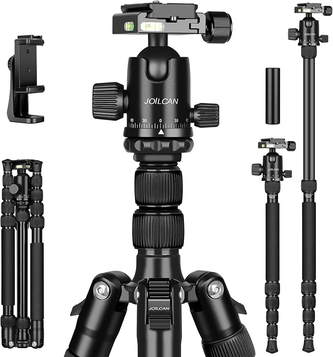 80/85 inches Heavy Duty Tripod for Camera Phone, 85" Camera Tripod Monopod | Tripod Stand for DSLR Binoculars Spotting Scope Camcorders Video, 360 Degree Ball Head, 35 lbs Loads by Victiv