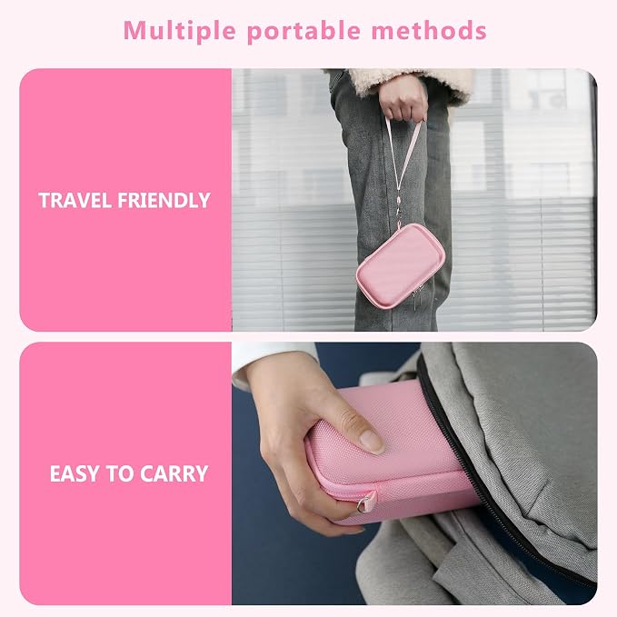Carrying Case for Canon PowerShot SX740 HS, SX730 HS Camera, Pink | SX720 HS, SX620 HS, G7 X Mark III, G7 X Mark II Digital Camera, Storage Holder Travel Bag with Mesh Pocket for Battery Pack - Image 7