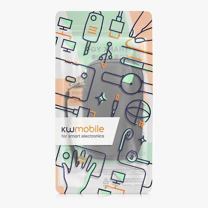 kwmobile Universal Phone Pouch Size M - 5.5" - Neoprene Smartphone Pouch with Zip - Water-Repellent Mobile Phone Case - Sleeve in Grey - Image 7