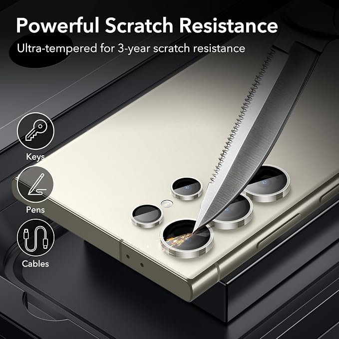 ESR for Samsung Galaxy S24 Ultra Camera Lens Protector, 2 Pack, Clear | Individual Camera Cover, 9H Tempered Glass, Original Camera Clarity, Scratch-Resistant, Case Friendly - Image 5
