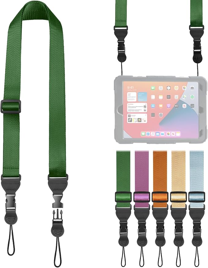 FIEIL Comfortable Shoulder Strap, Nylon Camera Strap, Adjustable Neck Strap for iPad, Cellphone Tablet, Camera, Laptop, Binocular, Luggage Bag (Dark Green Universal Lanyard) by FIEIL