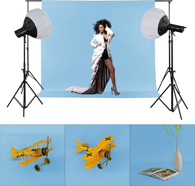 Joccun 7X10 FT Light Blue Backdrop Background for Photography,Polyester Backdrop Curtain Background Screen for Photography,Photoshoot,Video Recording,Studio(7X10ft,Light Blue) - Image 4