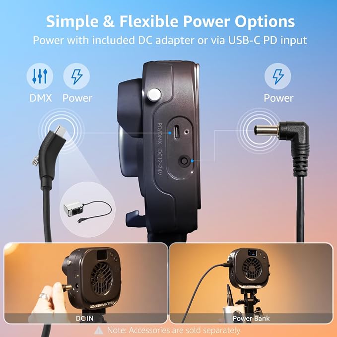 amaran Halo 100x Portable Video Light,100W Bi-Color COB Light | CRI 96+, TLCI 97+ APP Control 2,700K-6,500K Bowens Mount LED Studio Lighting for YouTube Vlog Recording Photography Light - Image 6