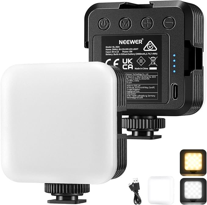 NEEWER LED Video Light, Portable Bi Color Lights for Cameras, NL-36AI | 3200K~5600K Dimming, CRI 97+, 8 Scene Modes, 2000mAh Rechargeable Battery, for Gaming YouTube Vlog Photography by Neewer