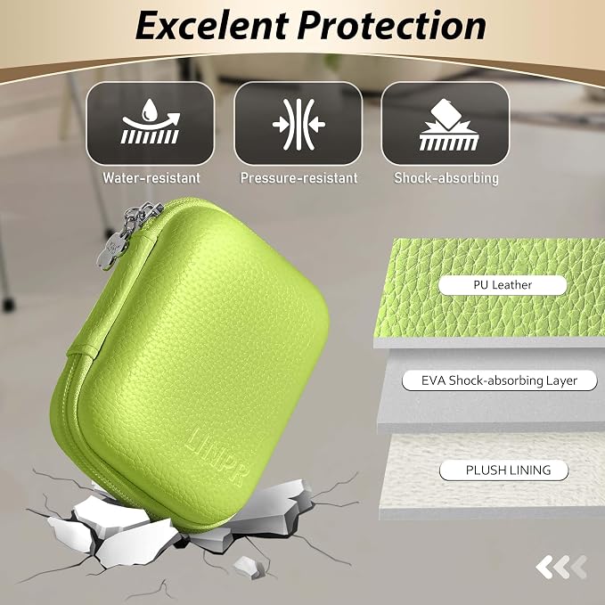 Digital Camera Case for KODAK PIXPRO FZ55/FZ45, Case Only, Green | Fits CAMKORY DC403 and Canon PowerShot ELPH 360 HS Compact Digital Cameras, Small Hard Shell Camera Pouch with Mesh Pocket - Image 5