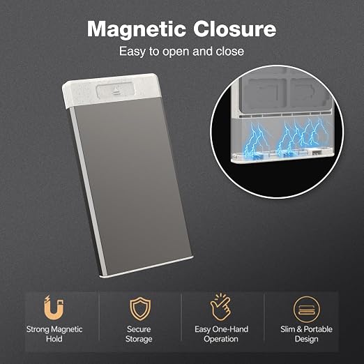HEIYING Switch Game Case with 40 Precise Slots for Switch 2 / Micro SD Card | Portable Game Card Case, Metal Shell with Soft Silicone Lining, Precise Slots, Magnetic Closure for Easy Storage & Access - Image 3