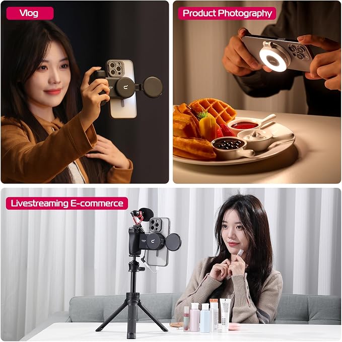 ULANZI LM19 Magnetic Selfie Light, LED Phone Ring Light for iPhone MagSafe, CRI95+ 2500K-8500K Portable Magnetic Phone Fill Lights for Selfies TikTok Video Call Makeup Photography YouTube Vlog - Black - Image 5