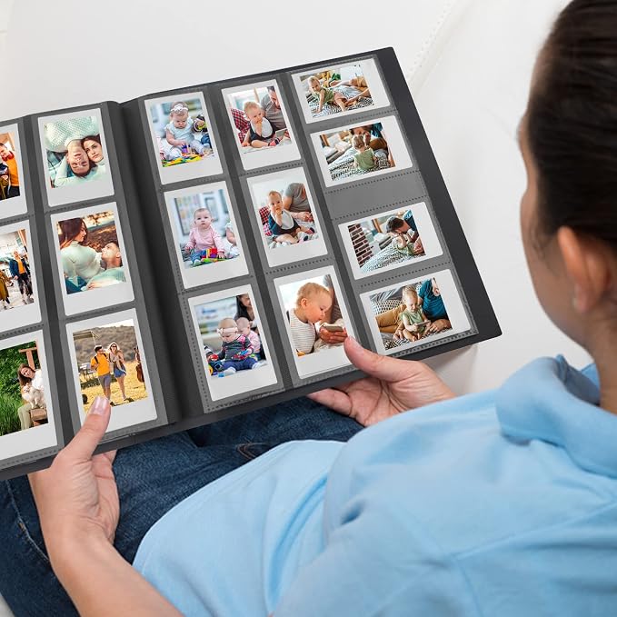 560 Pockets Photo Album for Instax Mini & Polaroid 2x3 Photos, Black | Large Capacity Photo Book, Elastic Band Closure, Safely Holds Your Unique Memories for Secure Storage and Easy Viewing - Image 9
