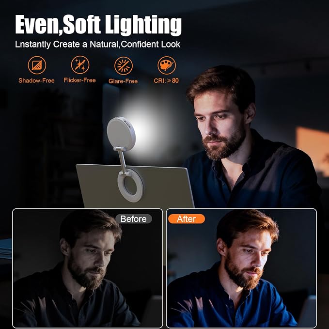 Magnetic Selfie Light, Phone Light Compatible with iPhone Magsafe | CRI97 360° LED Selfie Ring Fill Folding Light with Mirror for Selfies/Photography/TikTok/Zoom Calls/Video Conference - Image 8