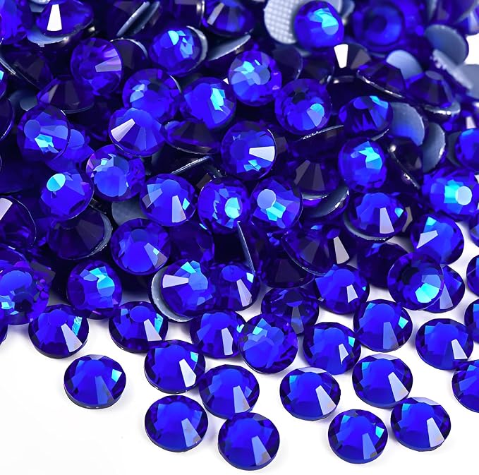 Jollin Hotfix Rhinestones Flatback Crystal Gems 4.8mm SS20, Sapphire | 1440pcs Hot Fix Crystals Glass Rhinestones for Bedazzling, Crafting, Clothes, Shoes & Accessories DIY Decoration by Jollin