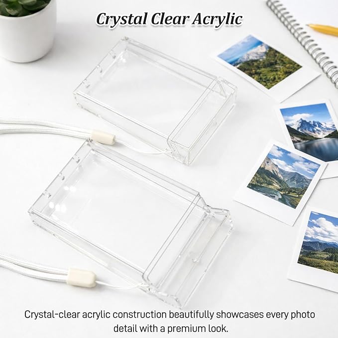 Mini Photo Holder Case for Fujifilm Instax Mini 12/11/90/40/9/8/7/7+/EVO, 3-Inch Instant Film Storage Pouch with Wrist Lanyard - Image 4