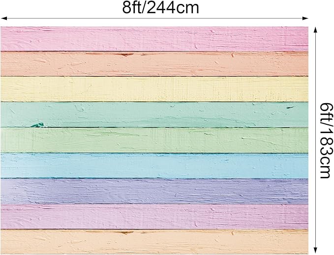 Peryiter Wooden Backdrop Wall for Photoshoot Background, 8 x 6ft, Colorful | Fabric Wood Backdrop, Brown Polyester Rustic Photo Panel Backdrop, Baby Shower Cowboy Party Wedding Photography Supplies - Image 2
