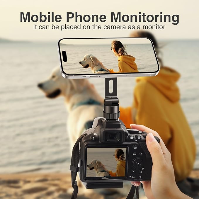 elitehood Magnetic Phone Tripod Mount for Magsafe, iPhone Camera Mount | Aluminum iPhone Tripod Mount Adapter with 1/4” Screw, Cold Shoe Phone Holder for Camera, Fits iPhone 17/16/15/14 Series - Image 7