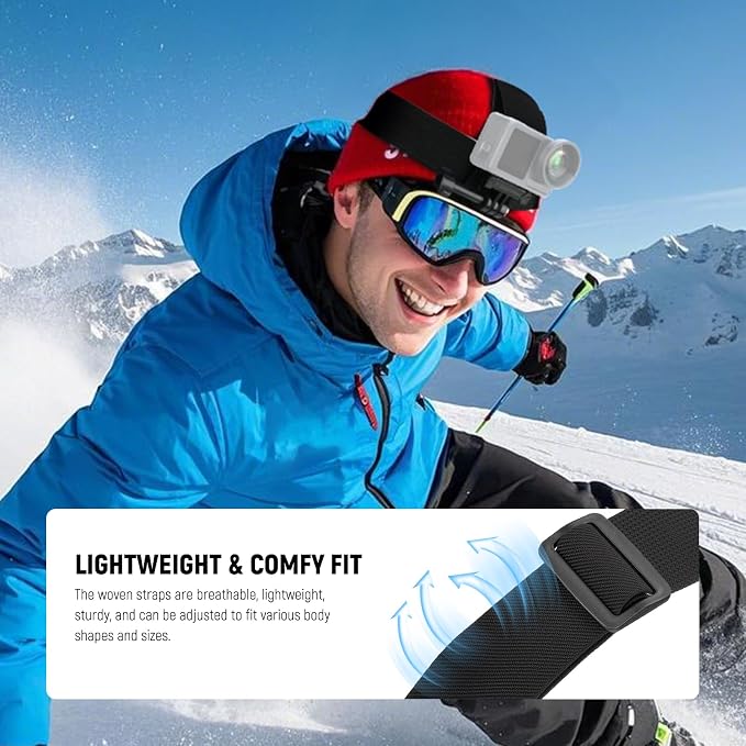 NEEWER Accessory Set Compatible with GoPro Hero Insta360 DJI AKASO Action Camera, Quick Change Head Strap Head Strap Holder, Chest Strap, Backpack Hat Clip Holder & 360° Wrist Strap for GP-75 - Image 2