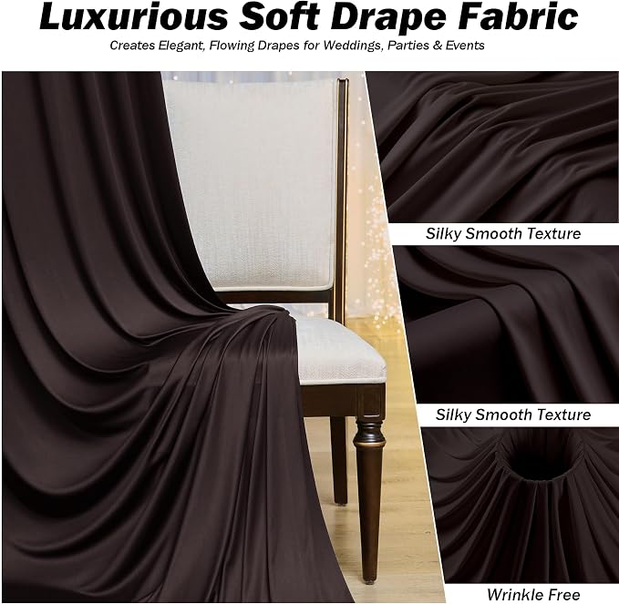 20x12 ft Brown Backdrop Curtains for Weddings, Birthdays and Photos - Image 3
