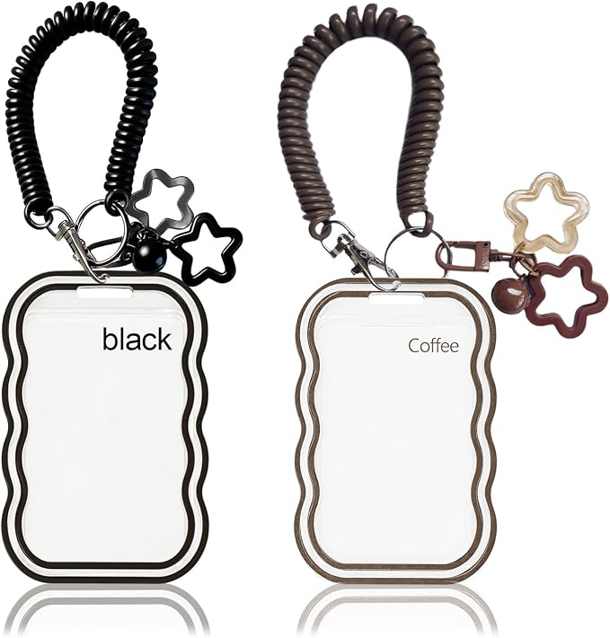 2 Pack Cute Photocard Holder Keychain,Kpop Photo Card Holder | Creative Photo Protector Keychain Accessories for Bus Card, Daily Display & Travel Decorations Gifts by Unknown