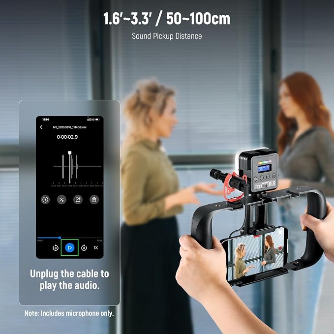 NEEWER Plug & Play Vlog Microphone, 20-20KHz Mini Supercardioid Mic with 3.5mm TRS, USB C OTG Cable, Shock Mount, Windscreen Compatible with iPhone 16 15 14 Samsung S24 Android Tablet Mac Camera, VM10 | 20-20KHz, Compatible with Sony Canon Nikon iPhone... - Image 5