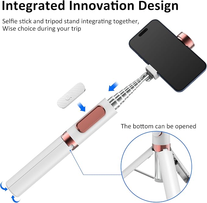 CellphoneTripod with Remote, Aluminum Alloy Selfie Stick Tripod, Best Foldable Mini Extendable Tripod Stand 270° Rotation Compatible with iPhone/Android Travel Essentials - Image 3